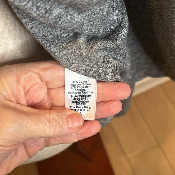 CURRENT ELLIOT THE EASY BIKER ZIP SOFT KNIT JACKET HEATHER GREY SIZE 3 (Sz 10) - Picture 10 of 13